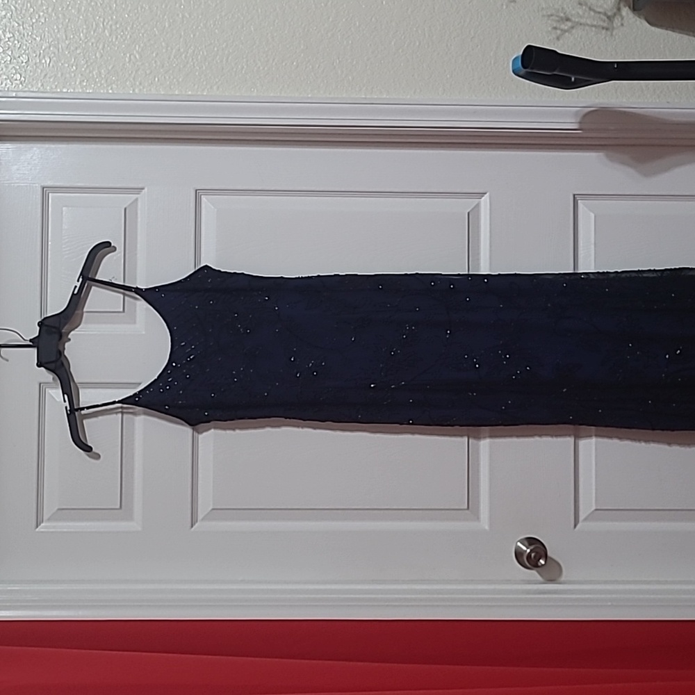 Elegant Blue Beaded Dress
